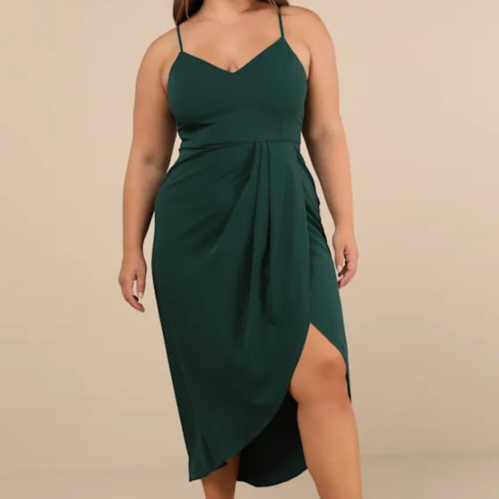 Lulu's Midi Dress Reinette Dark Green